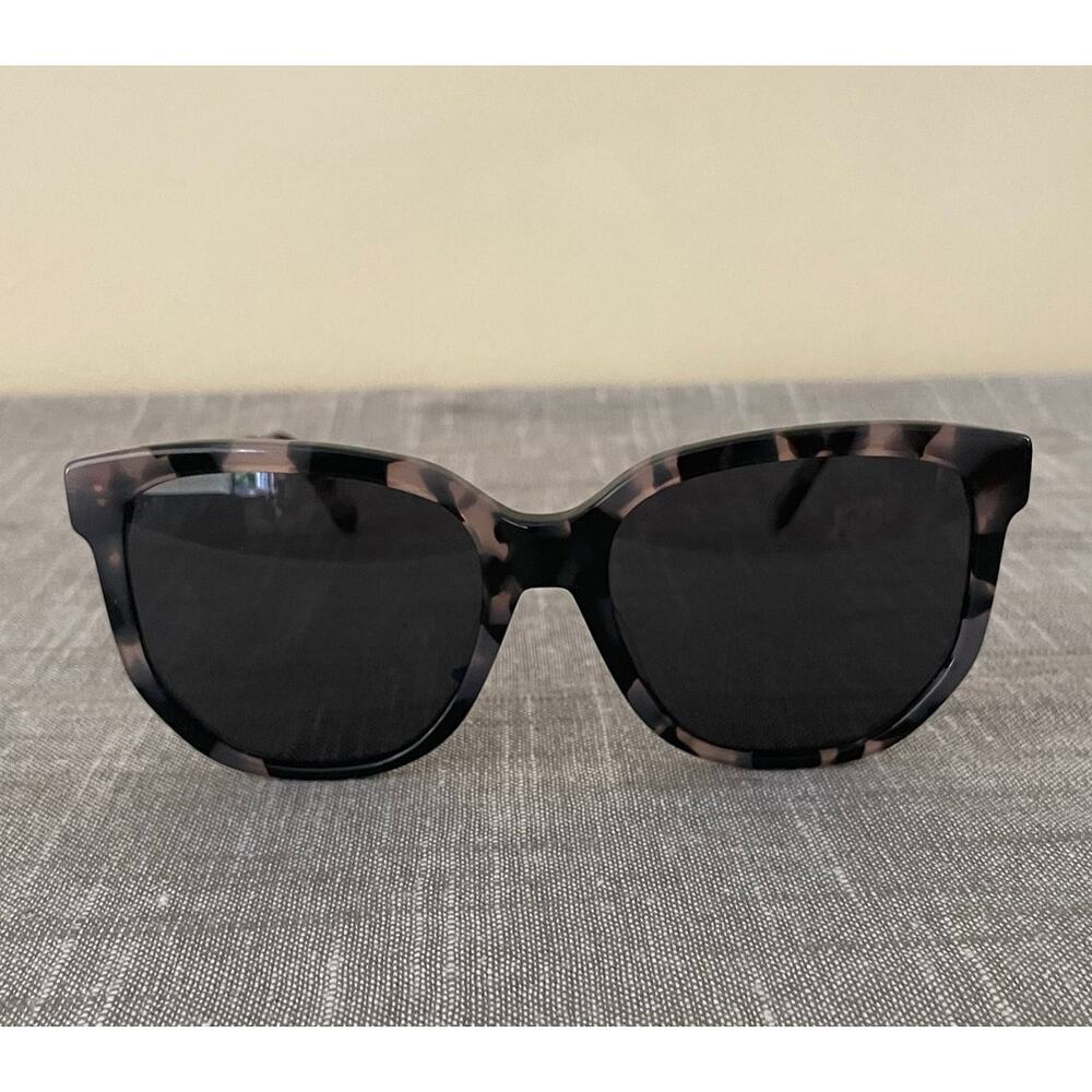 QUAY Coffee Run MiMi Womens Black Gray Tortoise Polarized Round Sunglasses - Picture 2 of 14